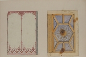Designs for Ceiling and Wall Decoration for Monsieur Lecomte de la Grange, Jules-Edmond-Charles Lachaise (French, died 1897), Pen and black ink, graphite, watercolor, gouache, and gilt
