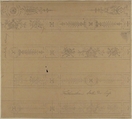 Ceiling Design for the "Salle des Cerfs", Fontainebleau, Jules-Edmond-Charles Lachaise (French, died 1897), Graphite
