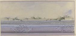 Design for the Decoration of a Ceiling Cove in the Hôtel de Pless, Berlin, Jules-Edmond-Charles Lachaise (French, died 1897), Watercolor and gouache on wove paper