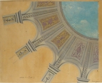 Design for a decorated dome in the Peruviez residence, Belgium, Jules-Edmond-Charles Lachaise (French, died 1897), Gouache over graphite on wove paper