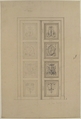 Design for double doors in a house at 18 rue Matignon, Jules-Edmond-Charles Lachaise (French, died 1897), Graphite and pen and ink on laid paper