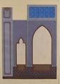 Design for wall decoration in the house of Baron Malet in Jouy-en-Josas (Seine et Gise), Jules-Edmond-Charles Lachaise (French, died 1897), Watercolor, gouache, gold paint, and pen and ink on laid paper