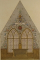 Design for Altar and Chapel, Farnborough, Jules-Edmond-Charles Lachaise (French, died 1897), Pen and black ink, watercolor, gouache, and gilt