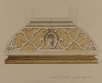 Design for the decoration of the stairway in the Château d'Ognon of M. deMachy (Oise, France), Jules-Edmond-Charles Lachaise (French, died 1897), Graphite, pen and ink, watercolor, and gouache on wove paper