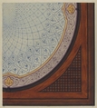 Design for the painted decoration of a ceiling, Jules-Edmond-Charles Lachaise (French, died 1897), Pen and ink and watercolor on wove paper