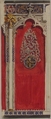Design for the decoration of a gothic niche, Jules-Edmond-Charles Lachaise (French, died 1897), watercolor over graphite on laid paper glued to cardboard