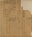 Elevation of a wall design, possibly for a chapel, Jules-Edmond-Charles Lachaise (French, died 1897), Graphite and pen and ink on wove paper
