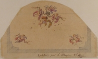 Design for Ceiling with Cherubs, Jules-Edmond-Charles Lachaise (French, died 1897), Graphite, watercolor, and gouache