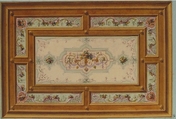 Design for a Painted Ceiling, Jules-Edmond-Charles Lachaise (French, died 1897), Pen and black ink, watercolor, and gouache