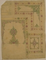 Ceiling Design in Moorish Style for the de la Rochejaquelein Family, Jules-Edmond-Charles Lachaise (French, died 1897), Graphite, pen and black ink, and watercolor on tissue