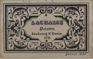 Trade Card, Jules-Edmond-Charles Lachaise (French, died 1897), Black ink