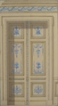 Design for Bedroom Doors, Hôtel de Jagan, Jules-Edmond-Charles Lachaise (French, died 1897), Pen and black ink, watercolor