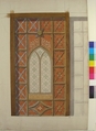 Design for Elevation of Window, Saint Clotilde, Jules-Edmond-Charles Lachaise (French, died 1897), Graphite, pen and black ink, watercolor, gouache, and gilt