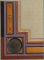 Pompeiian Design for Paneling, Jules-Edmond-Charles Lachaise (French, died 1897), Pen and black ink, watercolor, and graphite