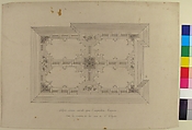 Design for Ceiling in Chinois Style, Empress Eugénie's Hotel, Jules-Edmond-Charles Lachaise (French, died 1897), Pen and black ink, brush and gray wash
