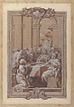 The Last Supper, Ciro Ferri (Italian, Rome 1634?–1689 Rome), Brush and brown wash, highlighted with white, over black chalk, on brownish paper