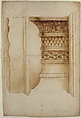 Unidentified, Ionic capital, elevation (recto) blank (verso), Drawn by Anonymous, French, 16th century, Dark brown ink, black chalk, and incised lines