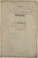 Unidentified, Ionic capitals, two front and side elevations (recto) Doric impost, elevation of entablature (verso), Drawn by Anonymous, French, 16th century, Dark brown ink, black chalk, and incised lines