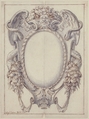 Design for a Cartouche for the "Raccolta di Cartelle Pubblicate per uso della Gioventù Studiosa" ., Sebastiano Cavina (Italian, documented Bologna, 1780–90s), Pen and brown ink over black chalk