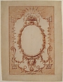 Design for Upright Decorative Panel, Anonymous, French, 18th century, Red chalk over black chalk with traces of brown wash