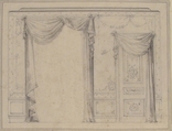 Design for Wall Treatment with Window and Door, Charles Monblond French, Graphite