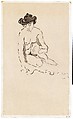 Seated Nude Woman, Paul Signac (French, Paris 1863–1935 Paris), Brush, ink, and graphite on paper