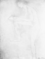 Sketch for Figure on Whistler Monument, Auguste Rodin (French, Paris 1840–1917 Meudon), Graphite, stumped, on cream paper