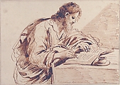 Saint Paul, Imitator of Guercino (Giovanni Francesco Barbieri) (Italian, Cento 1591–1666 Bologna), Pen and brown ink, brush and brown ink, over leadpoint or graphite.