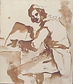 Youth Reading, Circle of Pier Francesco Mola (Italian, Coldrerio 1612–1666 Rome), Pen and brown ink, brush and brown wash