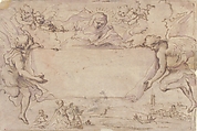 Study for Ex-voto Picture, attributed to Ludovico Lana (Italian, Codigoro near Ferrara 1597–1646 Modena), Pen and brown ink, brush and brown wash with faint lavender