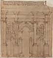 Arch of Septimius Severus, Rome, attributed to Bartolomeo Neroni (Il Riccio) (Italian, Siena 1505/15–1571 Siena), Pen and ink, brush and brown wash