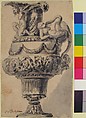 Design for a Ewer, Jean Charles Delafosse (French, Paris 1734–1789 Paris), Pen and black ink with brush and gray wash and red chalk, over graphite underdrawing.
