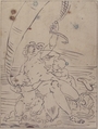 Arion and Two Cupids on a Dolphin, After Luca Cambiaso (Italian, Moneglia 1527–1585 Madrid), Brush and ink