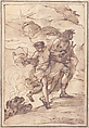 Orpheus and Eurydice, Attributed to Filippo Pedrini (Italian, Bologna 1763–1856 Bologna), Pen and brown ink, brush and brown wash, over black chalk
