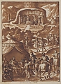 Alexander in His Tent (?), attributed to Antonio Gandini (Italian, documented Trento 1602–1630 Ronchi), Pen and brown ink, brush and brown wash