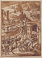 Mythological Scene, attributed to Antonio Gandini (Italian, documented Trento 1602–1630 Ronchi), Pen and brown ink, brush and brown wash, over black chalk