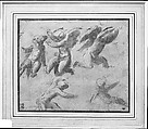Cherubs, School of Raphael (Raffaello Sanzio or Santi) (Italian, Urbino 1483–1520 Rome), Pen and brown ink, brush and brown wash, highlighted with white