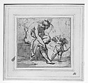 Venus Leaving the Bath, and Cupid, Anonymous, Italian, Roman-Bolognese, 17th century, Pen and brown ink, brush and brown wash