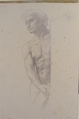 Study of a Figure, Alphonse Legros (French, Dijon 1837–1911 Watford, Hertfordshire), Black chalk on white paper