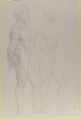 Study of Two Figures, Alphonse Legros (French, Dijon 1837–1911 Watford, Hertfordshire), Graphite