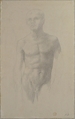 Study of a Figure, Alphonse Legros (French, Dijon 1837–1911 Watford, Hertfordshire), Graphite on white paper