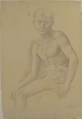 Study of a Figure, Alphonse Legros (French, Dijon 1837–1911 Watford, Hertfordshire), Graphite on light buff paper