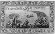 The Tapestry Hangings of the House of Lords Representing the Several Engagements Between the English and Spanish Fleets..., Engraved and published by John Pine (British, London 1690–1756 London), Illustrations: etching and engraving