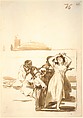 A woman pulling at her hair accompanied by a group of figures; page 76 from the 