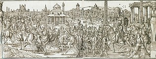 Procession of Sultan Süleyman through the Atmeidan from the frieze Ces Moeurs et fachons de faire de Turcz (Customs and Fashions of the Turks), After Pieter Coecke van Aelst (Netherlandish, Aelst 1502–1550 Brussels), Woodcut