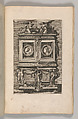 Miscellany of 17th-century Ornament Print Series: Examples of Antique Chimneypieces, Cabinets, Gueridons, Tables and Mirrors, in addition to Italian Church Facades, by illustrious architects, or a sequel to S. Bosboom, Jan Barend Elwe (Dutch, active Amsterdam, 1777–1815), Etching and engraving