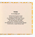 Word, Pat Steir American, Artist's book with five drypoints (one with aquatint) with pencil and colored pencil additions