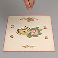 Valentine, Anonymous, Watercolor, gold paint, cameo-embossed paper
