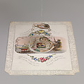Double cobweb valentine with Venetian scene, Anonymous (British, 19th century), Lithography, watercolor on openwork cameo-embossed paper