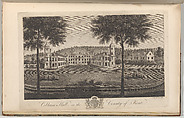 Cobham Hall in the County of Kent, from Edward Hasted's "The History and Topographical Survey of the County of Kent", vols. 1-3, John Bayly British, Etching and engraving